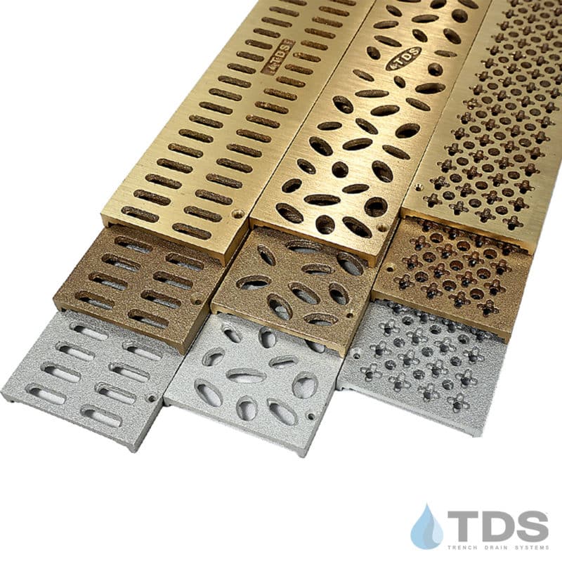 TDS Mini Channel Grates Bronze Aluminum Decorative 3 inch